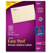 Avery Consumer Products  Laser Labels, Mailing, 1/2"x1-3/4", 2000/BX, Clear