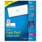 Avery Consumer Products  Laser Labels, Mailing, 1"x2-5/8", 3000/BX, White