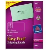 Avery Consumer Products  Laser Labels, Mailing, 2"x4", 500/BX, Clear