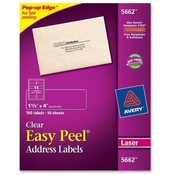 Avery Consumer Products  Laser Labels, Mailing, 1-1/3"x4", 700/BX, Clear