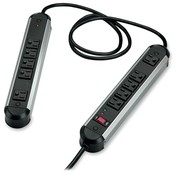 Fellowes Mfg. Co. Surge Protector, 1250 Joules, 10 Outlets, 6', Silver/Black