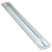 Acme United Corporation  Finger Grip Ruler,12",Scaled 1/16th and Metric,Plastic,Smoke