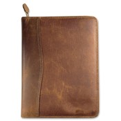 Day-timer  Zip Closure Starter Set Organizer, 7 Ring, 8-1/2"x11",DK Tan