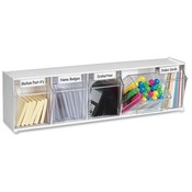Deflect-O Corporation  Tilt Bins,Interlocking,5-Bins,23-5/8"x5-1/4"x6-1/2",White