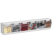 Deflect-O Corporation  Tilt Bins,Interlocking,6-Bins,23-5/8"x3-5/8"x4-1/2",White