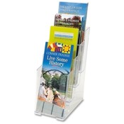 Deflect-O Corporation 4-Tier Literature Holder, Leaflet, 4-7/8"x1"x12", Clear