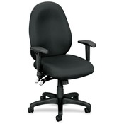 Basyx High-Performance Task Chair,w/Arms,32-1/2"x25"x45",Charcoal