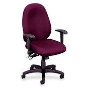 Basyx High-Performance Task Chair,w/Arms,32-1/2"x25"x45",Burgundy