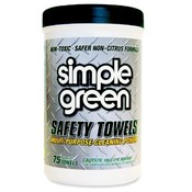 Simple Green Degreaser Safety Towel,10"x11-3/4, 75 Wipes