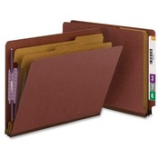 Smead Manufacturing Company  Classification Folders, 1 Divider, 2" Exp, Letter Size, Red
