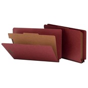 Smead Manufacturing Company  Classification Folders, 1 Divider, 2" Exp, Legal Size, Red