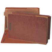 Smead Manufacturing Company  Classification Folder,3 Dividers,Legal,10/BX,Red PressBoard