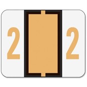 Smead Manufacturing Company  Numeric Coded Labels, "2", 1-1/4"x1", 500/RL, Light Orange