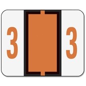 Smead Manufacturing Company  Numeric Coded Labels, "3", 1-1/4"x1", 500/RL, Dark Orange