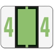 Smead Manufacturing Company  Numeric Coded Labels, "4", 1-1/4"x1", 500/RL, Light Green