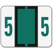 Smead Manufacturing Company  Numeric Coded Labels, "5", 1-1/4"x1", 500/RL, Dark Green