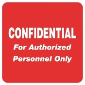 Tabbies  Confidential For Authorized Personnel Only",2"x2",500/RL,RD