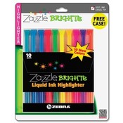 Zebra Pen Corporation Liquid Highlighters, Chisel Point, 10/ST, Assorted Wholesale Bulk