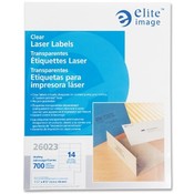 Elite Image  Laser Labels, Address, 1-1/3"x4-1/4", 700/PK, Clear
