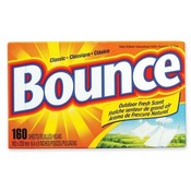 Procter &amp; Gamble Commercial Bounce Dryer Sheets, Reduces Static, 160 Sheets/BX