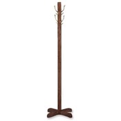 Quartet Wood Costumer, Free Standing, 4 Hooks, 70" High,Walnut