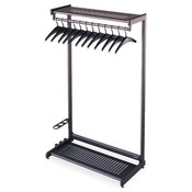 Two Shelf Garment Rack, Free Stand, 8 Hangers,24"