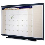 Quartet  Erasable Monthly Wall Cal, 4 Markers, 3'x2', Graphite Frame