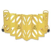Rubbermaid Commercial Products Mobile Barrier,Expands 13',Two 5" Casters,24"x13"x40",YW