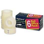 3M Commercial Office Supply Div.  Invisible Tape, 1" Core, 3/4"x1000", 6/PK, Clear