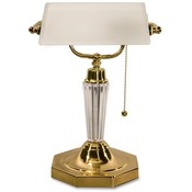 Ledu Corporation Executive Glass Bankers Lamp, 14-5/8" High, Acrylic Finish