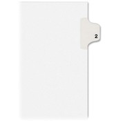 Kleer-Fax, Inc.  Index Dividers,Number 2,Side Tab,1/25 Cut,Letter,25/ST,WE