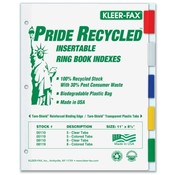 Kleer-Fax, Inc.  Binder Index Tabs, 5 Tab, Letter