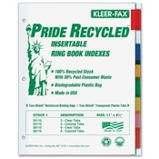 Kleer-Fax, Inc.  Binder Index Tabs, 8 Tab, Letter, Assorted