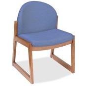 Safco Products Company Armless Guest Chair, 22-3/4"x23"x31-1/4", Cherry/Blue