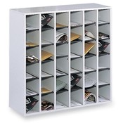 Safco Products Company Wood Mail Sorter,36 Compartments,33-3/4"x12"x32-3/4",Gray