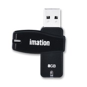 Imation Swivel Flash Drive, USB 2.0, 8GB, Black/Silver