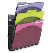 Safco Products Company Magnetic Triple File Pocket,Steel,12-1/2'x4'x13-1/2',Black Wholesale Bulk