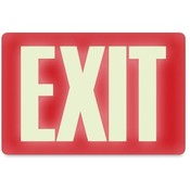 U.S. Stamp &amp; Sign Glow in the Dark "Exit" Sign, 12"x8", White/Red