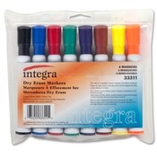 Integra Dry-Erase Marker, Chisel Tip, 8/ST, AST