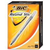 Bic Corporation Round Stic Ballpoint Pen,Med. Point,60/BX,Black Ink