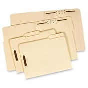 Globe Weis Fastener Folder,18 pt.,1/3 Cut Tab,Letter,1 Fastener,Manila Wholesale Bulk