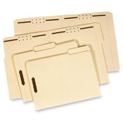 Globe Weis Fastener Folder,18 pt.,1/3 Cut Tab,Letter,2 Fastener,Manila Wholesale Bulk