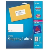 Avery Consumer Products  Shipping Labels,f/ Laser/Inkjet Printers,2"x4",10 SH/PK,WE