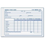 Rediform Office Products Timecard Pads, Weekly, 1 Part, 4-1/4"x6", 100/PK, Manila