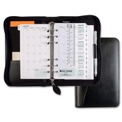 Day-timer  Starter Organizer,w/Zipper,3-3/4"x6-3/4",Bonded Lthr/Black