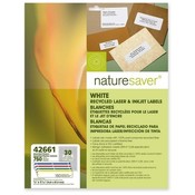 Nature Saver  File Folder Label,Laser/Inkjet,2/3"x3-7/16",750/PK,Assorted