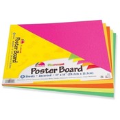 Pacon Corporation  Poster Board, Recyclable, 11"x14",5 Sh/PK, Fluorescent Asst.