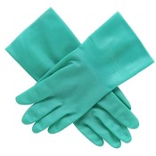 R3 Safety  Nitrile Unlined Glove, Size 9, 12"L, .015 Mil Thick, Green