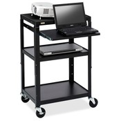 Bretford Manufacturing Inc Projector Cart, Adjustable, 6-Outlet, 32"x24"x42", Black