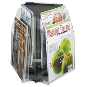 Safco Products Company Triangle Tabletop Display, 6 Pocket, 15"x15"x14", Clear
